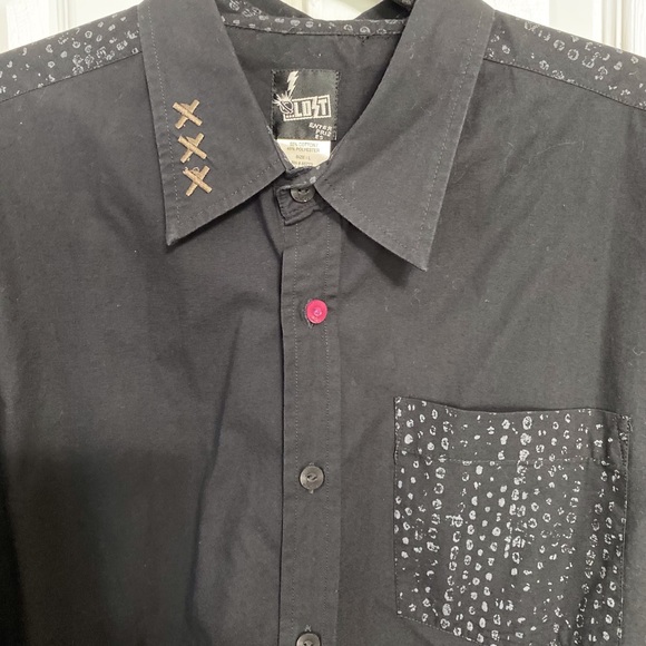 Lost Enterprises Long Sleeved Button Up Shirt Men’s Size Large Black - Picture 4 of 6